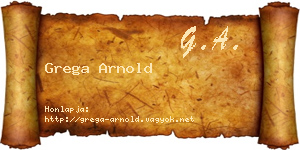 Grega Arnold névjegykártya